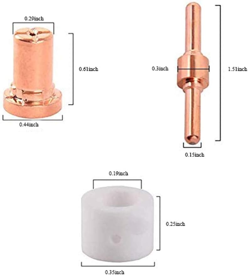 Reboot Plasma Cutter Consumables fits CUT40 CUT50 with Plasma Cutter Torch PT31 LG40 for RBC-4000/4500/5000D 40 PCS Nozzle Electrode Extended Long Tip Shroud Shield Cup - Image 2